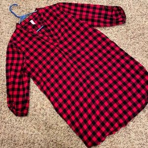 Flamingo Urban Buffalo plaid flannel shirt/dress size S